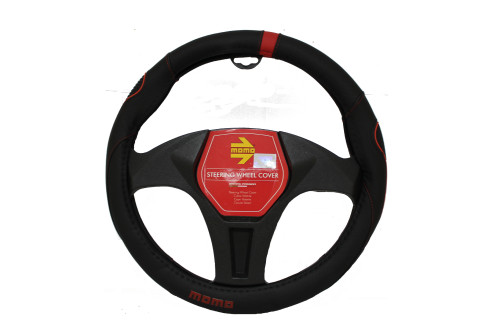 momo steering cover black and red