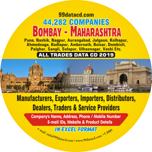 99DataCD is offering a comprehensive range of data related to Mumbai, Pune, Nasik, Aurangabad & Maharashtra (all trades), consists of information about 44,282 companies in excel format.