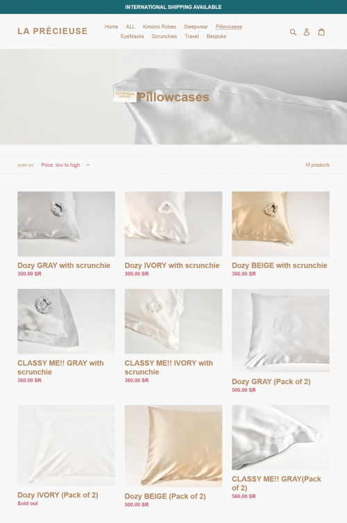 We sell online best Pillowcases for sale, Pillow cases & coverings, Pillowcases online. Dozy GRAY with scrunchie, Dozy IVORY with scrunchie, Dozy IVORY with scrunchie.

Read more:- https://laprecieuse.sa.com/collections/pillowcases

LA PRÉCIEUSE is a luxury brand that you can wear all night all day.  Our story comes from loving luxury nightwear and loungewear that gives you comfort with style.

#luxury #loungewear #nightwear #silk #Mulberry #eyemasks #highQuality #eyemasks #sleepwell #comfort #happy #love #silkcare #pillowcase #silkpajamas #newyear #2021 #behappy #beyou #musthave #pajams #riyadh #saudi