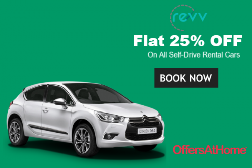 Revv Car Offer- Flat 25% Off on All Self-Drive Rental Cars | Revv