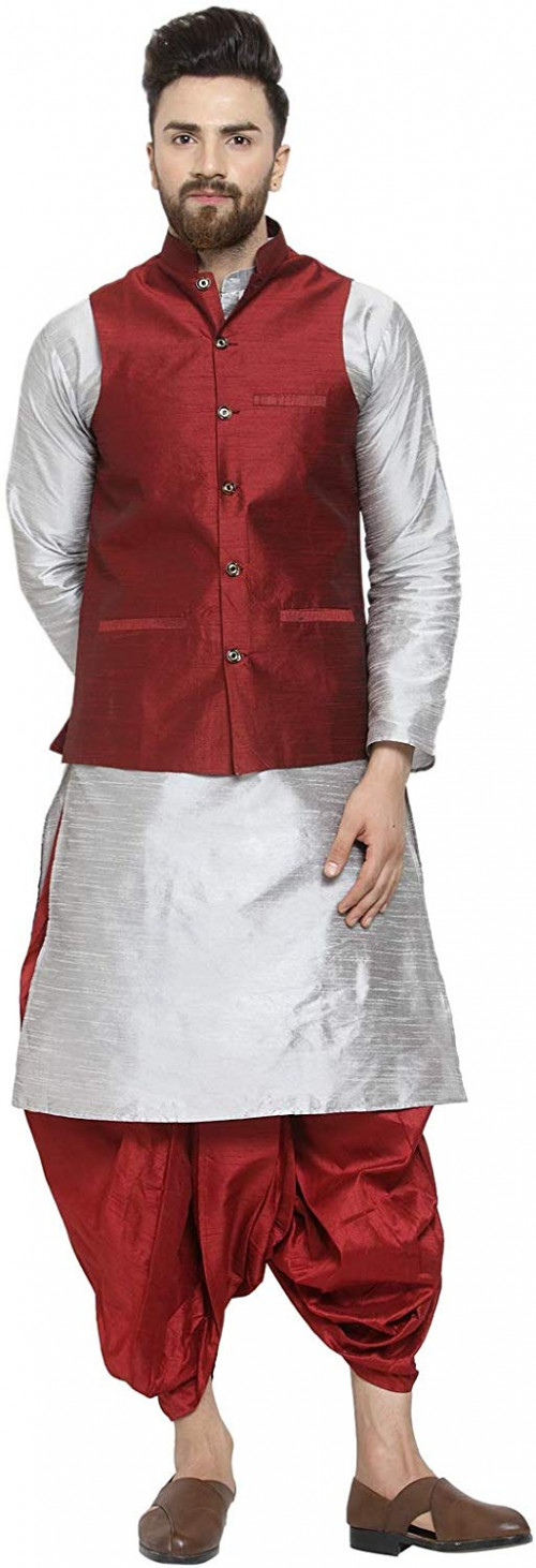 silver-kurta-maron-jacket-maron-dhoti-1.jpg