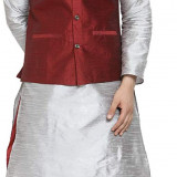 silver-kurta-maron-jacket-maron-dhoti-1