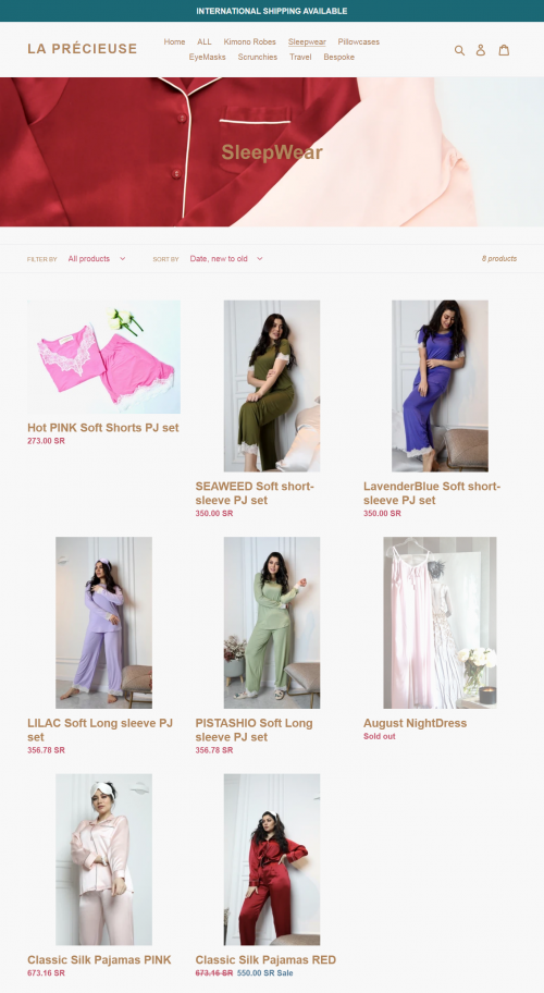 We offer best online soft sleepwear for women. Hot pink soft shorts pj set, seaweed soft short-sleeve pj set, lavender blue soft short-sleeve pj set, lavender blue soft short-sleeve pj setlavenderblue soft short-sleeve pj set.

Read more:- https://laprecieuse.sa.com/collections/sleepwear

LA PRÉCIEUSE is a luxury brand that you can wear all night all day.  Our story comes from loving luxury nightwear and loungewear that gives you comfort with style.

#luxury #loungewear #nightwear #silk #Mulberry #eyemasks #highQuality #eyemasks #sleepwell #comfort #happy #love #silkcare #pillowcase #silkpajamas #newyear #2021 #behappy #beyou #musthave #pajams #riyadh #saudi