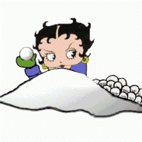 snow ball fight Betty Boop