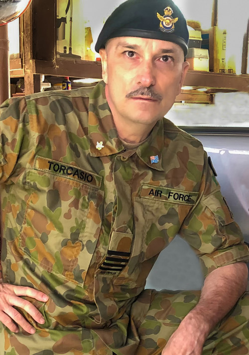 John Torcasio: Wearing Disruptive Pattern Camouflage Uniform and Beret
